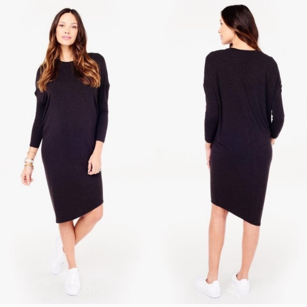 Ingrid & Isabel Black Asymmetrical Maternity Dress